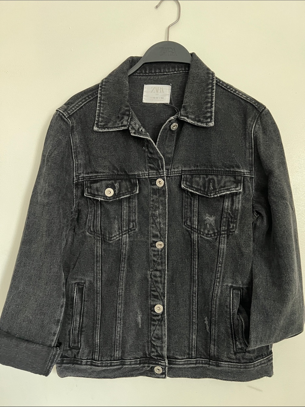 Zara Washed Black Denim Jacket for Kids